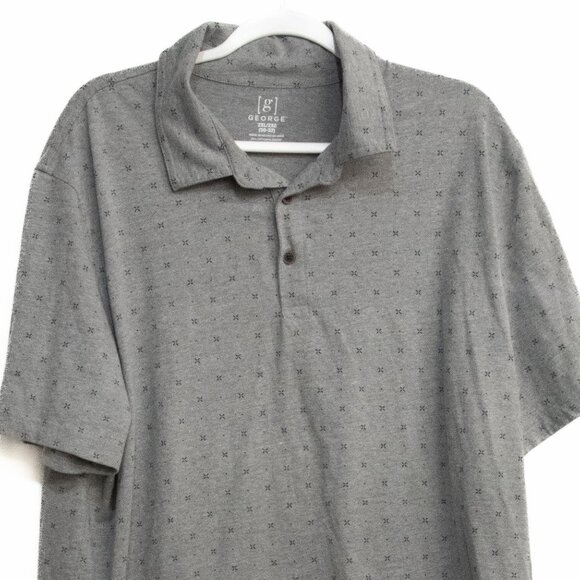 George Gray Polo Shirt With Small Cross Pattern Size 2XL (50-52) Cotton Blend Ca - Picture 4 of 8
